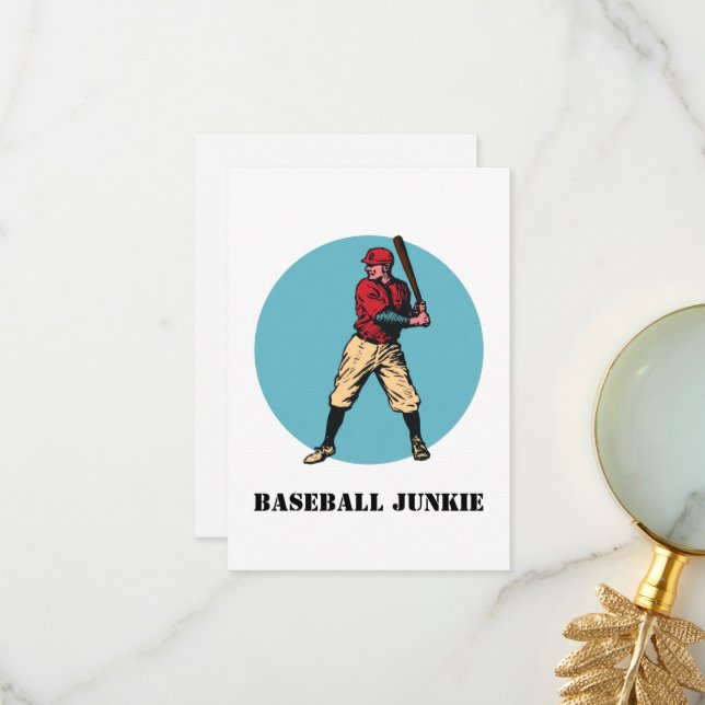 Classic Retro Style Baseball Thank You Card (Front/Back In Situ)