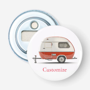 Classic Retro Teardrop Camper Thunder_Cove Bottle Opener