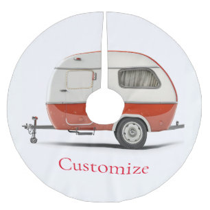 Classic Retro Teardrop Camper Thunder_Cove Brushed Polyester Tree Skirt