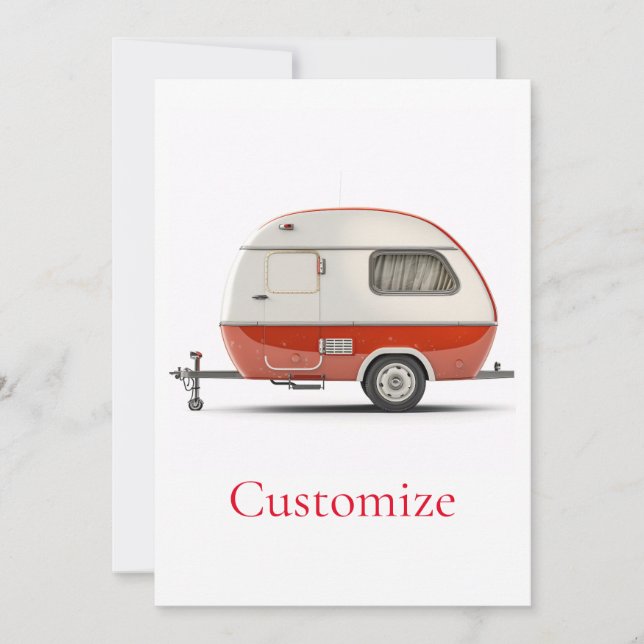 Classic Retro Teardrop Camper Thunder_Cove Invitation (Front)
