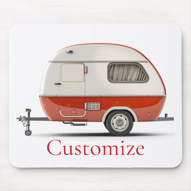 Classic Retro Teardrop Camper Thunder_Cove Mouse Mat (Front)