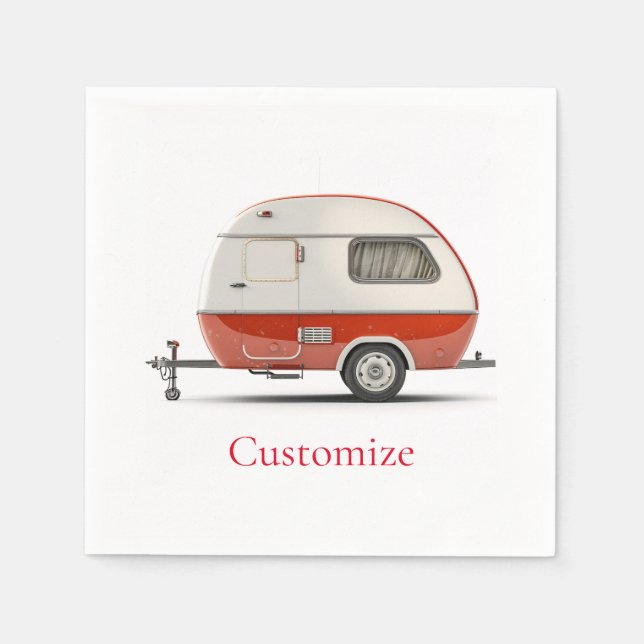 Classic Retro Teardrop Camper Thunder_Cove Napkin (Front)