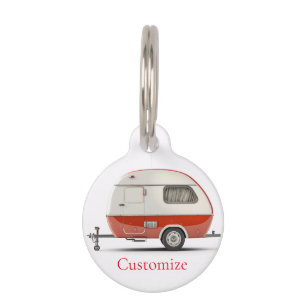 Classic Retro Teardrop Camper Thunder_Cove Pet Tag