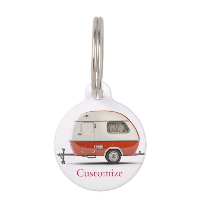 Classic Retro Teardrop Camper Thunder_Cove Pet Tag (Front)