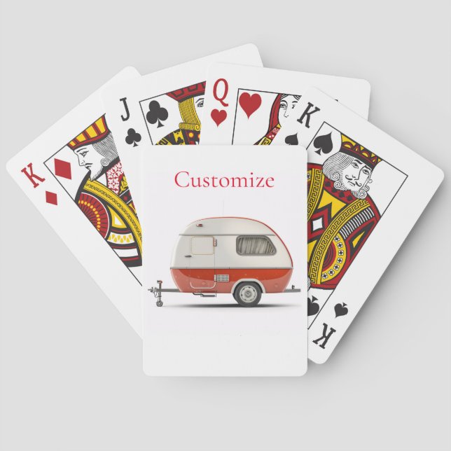 Classic Retro Teardrop Camper Thunder_Cove Playing Cards (Back)