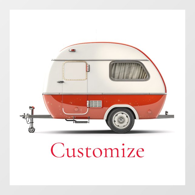 Classic Retro Teardrop Camper Thunder_Cove Window Cling (Sheet)