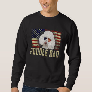Classic Retro Usa Flag Poodle Dad Fathers Day Sweatshirt