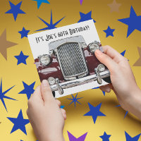 Classic Retro Vintage Car Birthday Party Invites