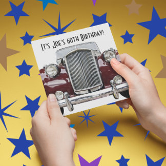 Classic Retro Vintage Car Birthday Party Invites