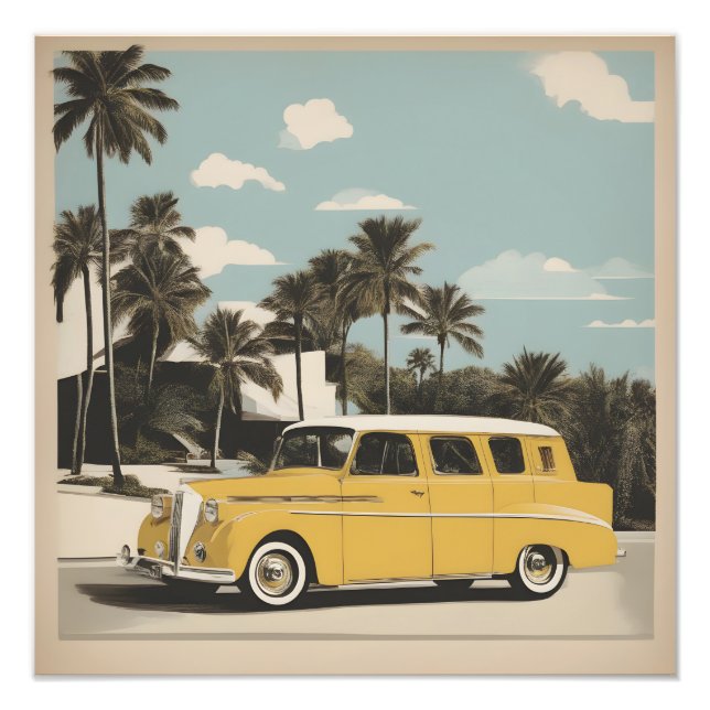 Classic retro vintage car poster (Front)