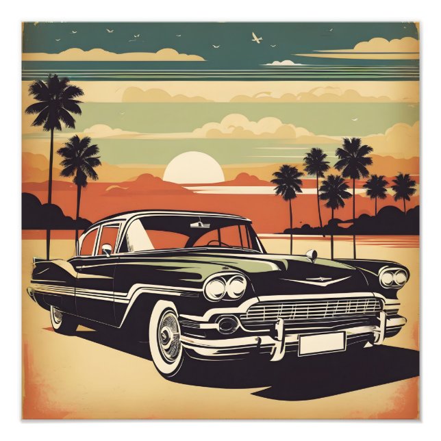 Classic retro vintage car poster (Front)