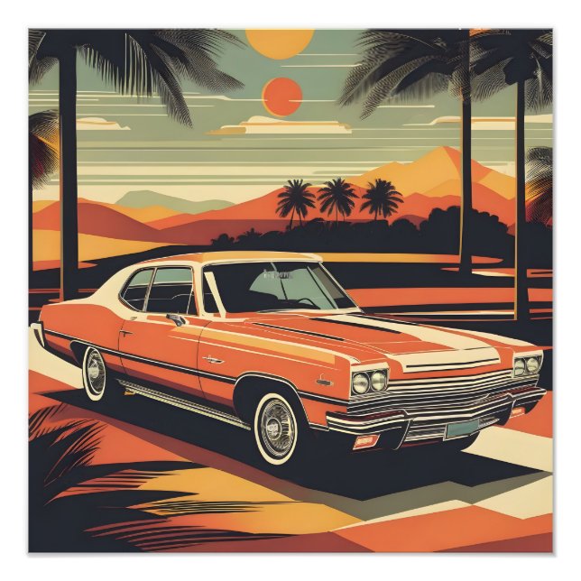 Classic retro vintage car poster (Front)