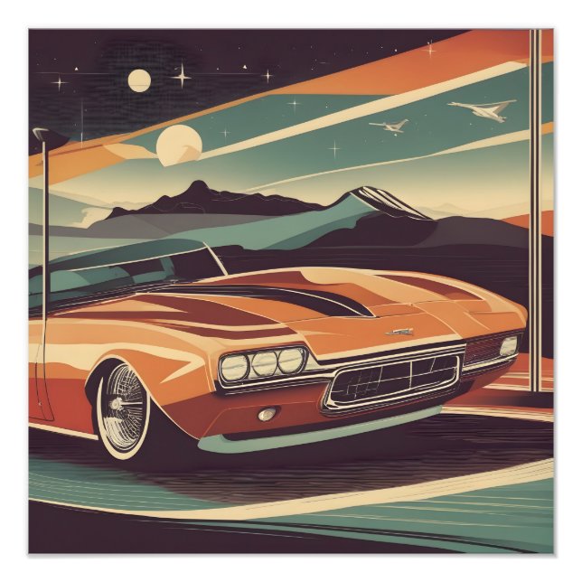 Classic retro vintage car poster (Front)