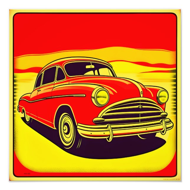 Classic retro vintage car poster (Front)