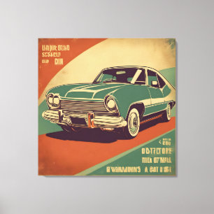 Classic retro vintage car poster canvas print