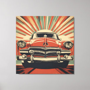 Classic retro vintage car poster canvas print