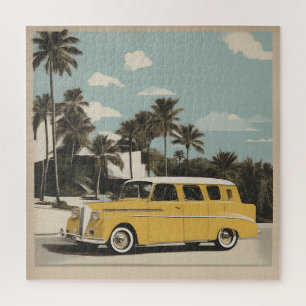 Classic retro vintage car poster jigsaw puzzle