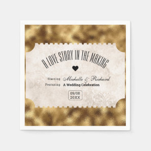 Classic Retro Vintage Movie Ticket Cinema Napkin