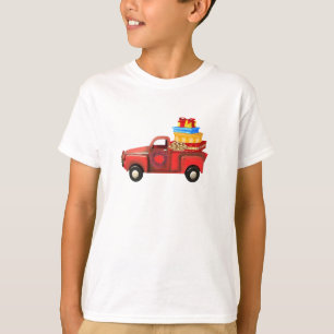 Classic Retro Vintage Red Truck Christmas Presents T-Shirt