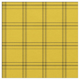 Classic retro yellow and black scottish plaid fabric