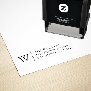 Classic Return Address Monogram Simple Self-inking Stamp