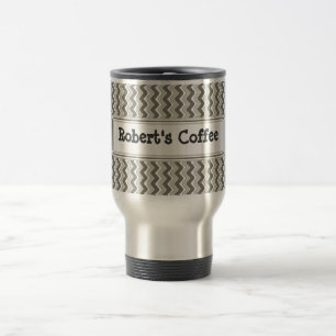 Classic Ripple Chevron Travel Mug - Grey