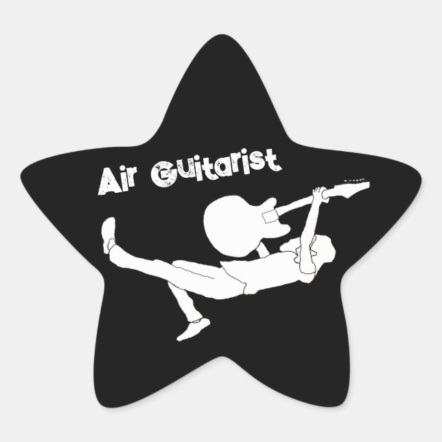 Classic Rock Air Guitar Star Sticker (Front)