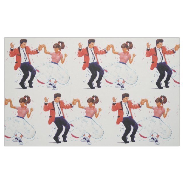 classic rock and roll dancing poodle skirt fabric (Fat Quarter)