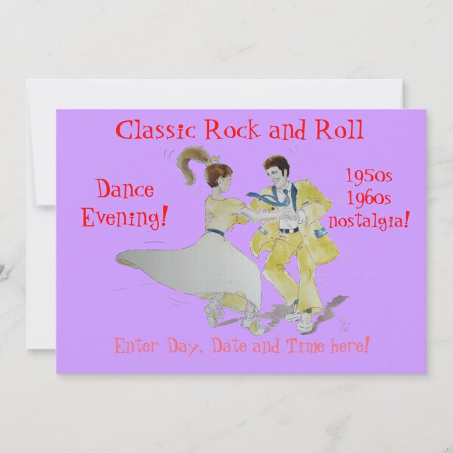 Classic Rock and Roll  Jive Dancing Invitation (Front)