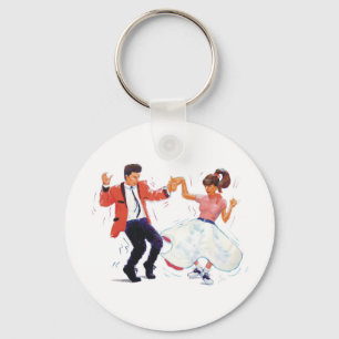 Classic Rock and Roll  Jive Dancing Key Ring