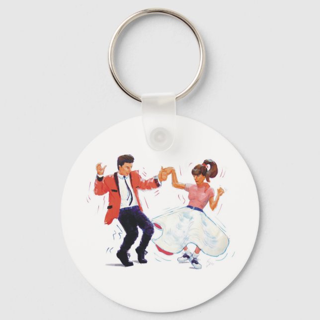 Classic Rock and Roll  Jive Dancing Key Ring (Front)