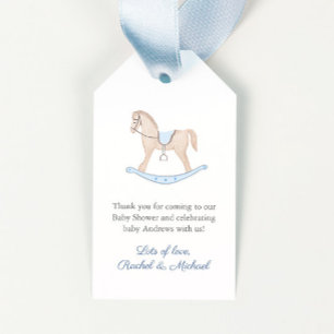 Classic Rocking Horse Boy Baby Shower Favour Tags