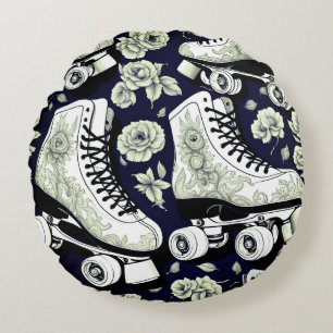 Classic Roller Skates Art Round Cushion