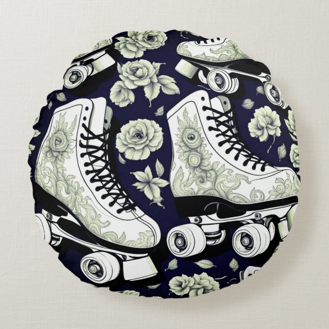 Classic Roller Skates Art  Round Cushion (Front)