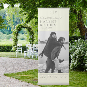 Classic Romance Personalised Wedding Welcome Retractable Banner