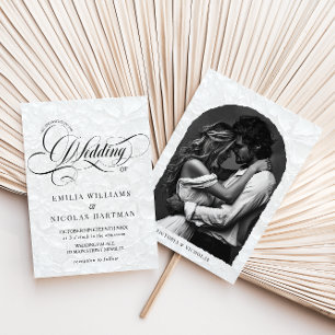 Classic Romantic Calligraphy Wedding Photo Invitation