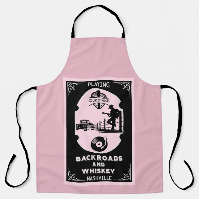 Classic Romantic Country Music Apron (Front)