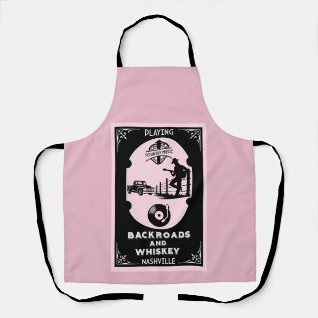 Classic Romantic Country Music Apron (Front)