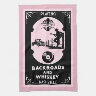 Classic Romantic Country Music Tea Towel