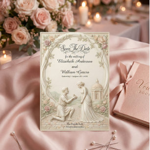 Classic Romantic Garden Scene Save The Date