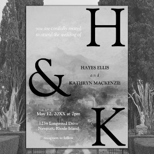 Classic Romantic Old Money Aesthetic Wedding Invitation