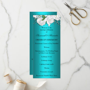 Classic Romantic Turquoise Wedding Programme