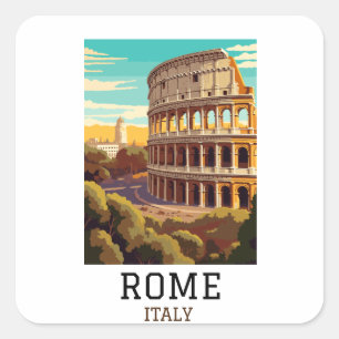 Classic Rome Italy Colosseum Historic Square Sticker
