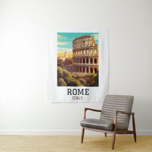Classic Rome Italy Colosseum Historic Tapestry