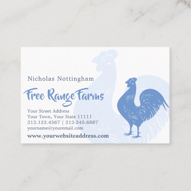 Classic Rooster Poultry Farm or Restaurant Business Card (Front)