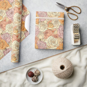 Classic Rose Flower Fancy Wrapping Paper