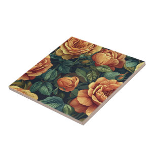 Classic Rose Flower Tiles For Living Spaces