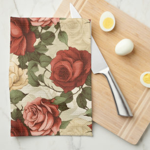 Classic Rose Garden Tea Towel