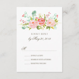 Classic Rose Garden Wedding RSVP Card