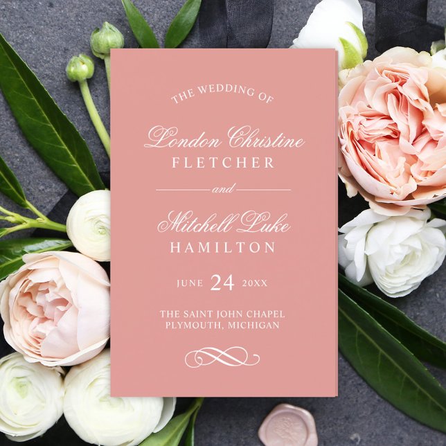 Classic Rose Gold and White Wedding Programs (Creator Uploaded)